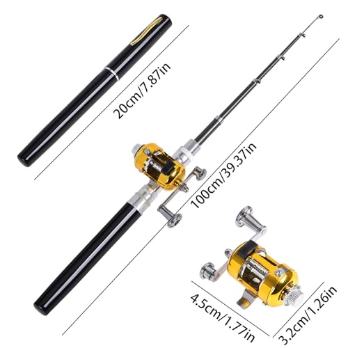 Pocket Pen Fishing Rod und Stift in einem kompakten, tragbaren Design, ideal für Outdoor-Angelausflüge und Reisende.