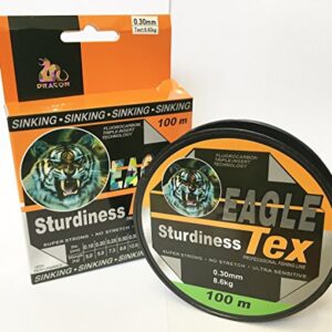 Hochwertige Fluorocarbon Angelschnur mit 100m Länge und einer Tragkraft von 18kg, ideal für anspruchsvolle Angler.