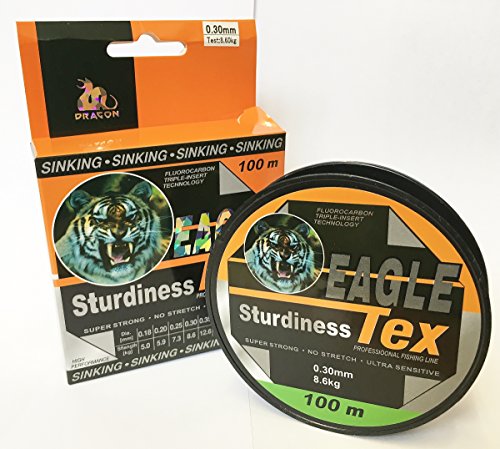 Hochwertige Fluorocarbon Angelschnur mit 100m Länge und einer Tragkraft von 18kg, ideal für anspruchsvolle Angler.