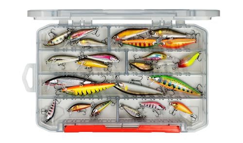 Rapala Unisex-Adult Box of Fishing in Weiß, übersichtlich mit Kunstködern gefüllt, ideal für Angler, 27,6 x 18 x 4,3 cm