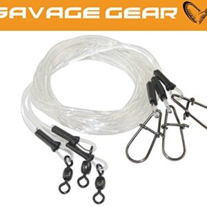Savage Gear Regenerator Trace 100cm Angelvorfächer mit 25kg Tragkraft, ideal für Raubfischangeln, sichtbar in transparentem Material mit stabilen Wirbeln und Stoppern.