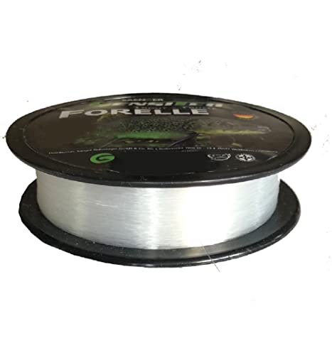 Sensitec monofilie Angelschnur aus Nylon, 400m, 0,25 mm Durchmesser, ideal für das Angeln auf Forellen mit hoher Knotenfestigkeit und Abriebfestigkeit.