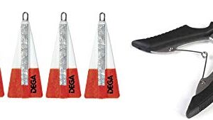 Set mit 5 Heringsbleien in verschiedenen Gewichten und einer gratis Angelschere, ideal für Angler zur Verwendung im Süßwasser oder Salzwasser.