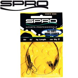 Spro Pike Fighter Wire Leader 7x7-2 Stahlvorfach zum Raubfischangeln, 30 cm lang und 20 lbs Tragkraft, ideal für das Spinnfischen auf Hecht.