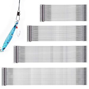 80 Stück Stahlvorfächer mit Karabiner Wirbel aus Edelstahl für Raubfischangeln, ideal für Hechte, verschiedene Längen und Tragkraft von 6 bis 14 kg.