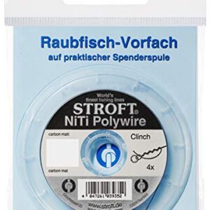 STROFT WAKU Vorfachschnur NiTi Polywire in transparenter Verpackung, 2m lang und 0,25mm dick, mit einer Tragkraft von 4,9 kg, ideal für Angler.