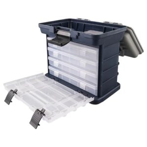 Tackle Box Organizer mit 4 Schubladen für die optimale Aufbewahrung und Organisation von Angelausrüstung, tragbar und robust, ideal für Angler und Outdoor-Aktivitäten.