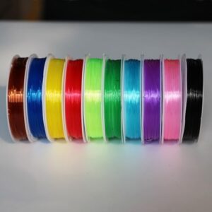 Tigofly 10 Stück Fliegenbinde-Rippen in verschiedenen Farben, geeignet für das Fliegenbinden von Larven und Nymphen, Durchmesser 0,6 mm.