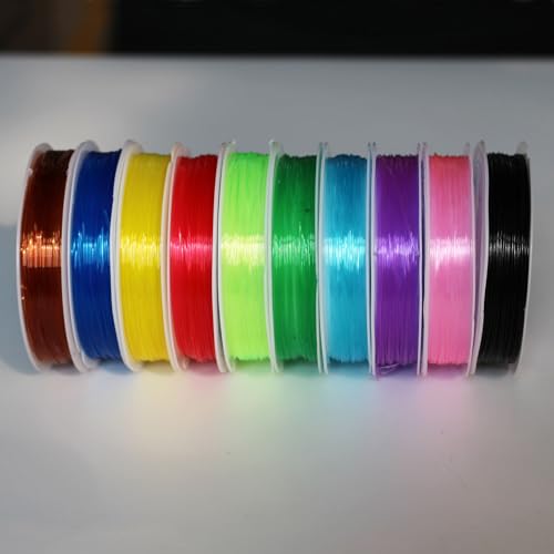 Tigofly 10 Stück Fliegenbinde-Rippen in verschiedenen Farben, geeignet für das Fliegenbinden von Larven und Nymphen, Durchmesser 0,6 mm.