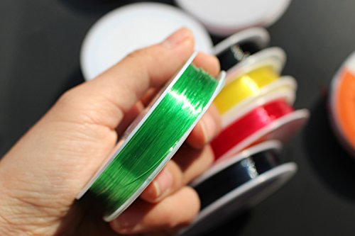 Tigofly 10 Stück Fliegenbinde-Rippen mit transparentem 0,6 mm Durchmesser auf einer Spule, ideal für das Fliegenbinden von Nymphen und Larven in verschiedenen Farben.