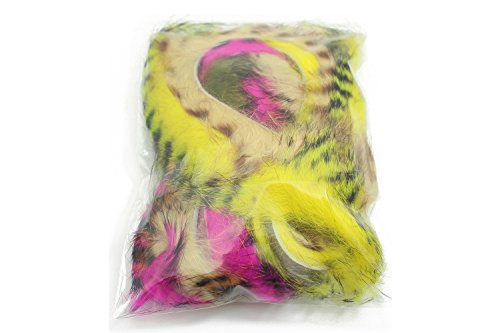 Tigofly Zonkerstreifen aus Kaninchenfell, 4 mm Breite, ideal für Fliegenfischen auf Barsch und Forellen, 5 Stück in schwarzer Farbe