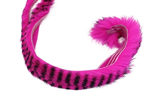 Tigofly Zonkerstreifen aus Kaninchenfell in Schwarz, 4 mm breit, ideal für Barsch und Forellen, 5 Stück pro Packung.