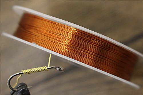 Tigofly Fliegenfischköder aus Kupferdraht mit einem Durchmesser von 0,3 mm, auf einer Spule aufgerollt, ideal zum Fliegenbinden in 11 verschiedenen Farben.
