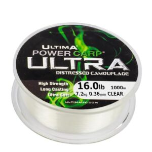 Ultima Power Ultra Carp Fishing Line in Crystal - Hochwertige Angelschnur für Karpfenangler, 16 lb Tragkraft und 1000 Meter Länge