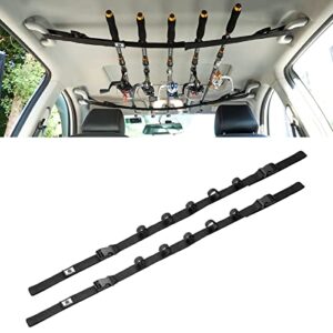 Verstellbarer Angelrutenhalter für Autodach, der sicher Angelruten fixiert und einfach zu installieren ist, ideale Lösung für Angler unterwegs.