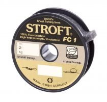 WAKU Schnur STROFT FC1 Fluorocarbon 100m 0,200mm mit hoher Tragkraft und unbehandelten, transparenten Eigenschaften für optimale Unsichtbarkeit im Wasser.