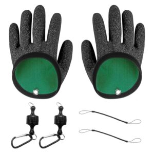 Wasserdichte Angelhandschuhe für Hecht, Zander und Wels mit rutschfester Oberfläche und Magnetschnallen für sicheren Griff und Komfort beim Angeln.