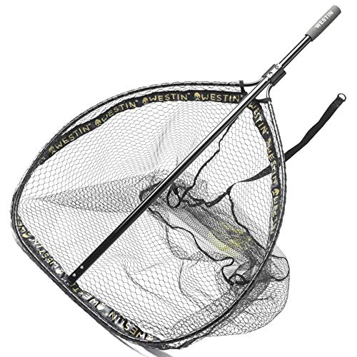 Westin W3 CR Landing Net XL – hochwertiger Angelkescher für Hecht, Zander, Waller und Karpfen mit ergonomischem Griff und gummiertem Netz