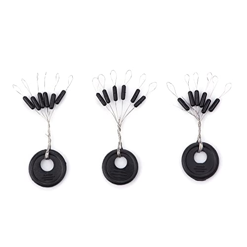 Sicherheits-Wirbel-Set für Angler mit 150 hochwertigen Wirbeln in fünf Größen, ideal für verschiedene Fischarten, zusammen mit Schnur-Stoppern in einer praktischen Aufbewahrungsbox.