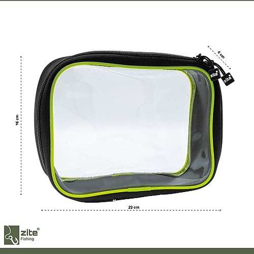 Zite Fishing Window Bag Angeltaschen Set mit drei wasserdichten Kunstködertaschen für Raubfischangeln, transparenten Deckeln zur einfachen Organisation und robustem EVA-Material.