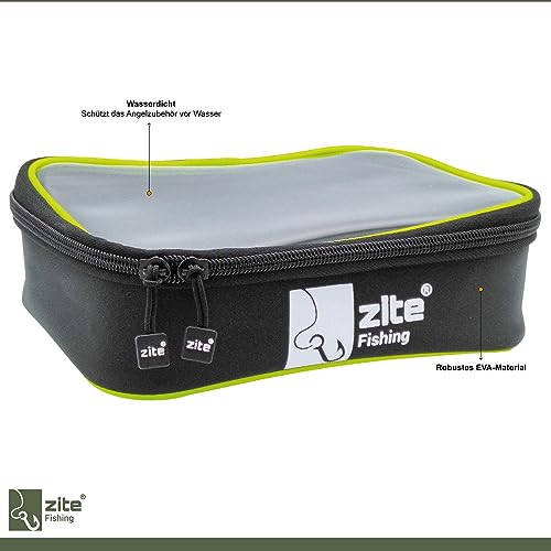 Zite Fishing Window Bag Angeltaschen Set mit transparentem Deckel und robustem EVA-Material für Raubfischangeln. Wasserdichte und langlebige Ködertaschen in der Größe 23x16x6cm für optimale Organisation des Angelzubehörs.