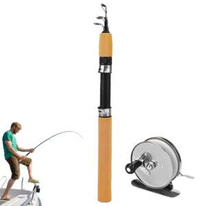Angel-Kombi-Rute und -Rolle auf einem Angelstand, ausgestattet mit ergonomischem Griff und flexibler Spitze, ideal für Freizeitangler am Stausee oder im Freien.