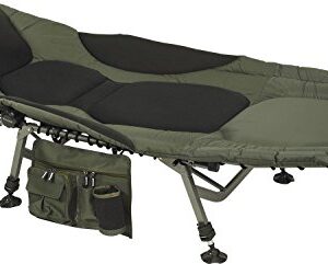 Anaconda Cusky Bed Chair 6 Bedchair 200x87 cm für komfortables Entspannen beim Angeln, stabil und leicht verstellbar mit komfortabler Polsterung.