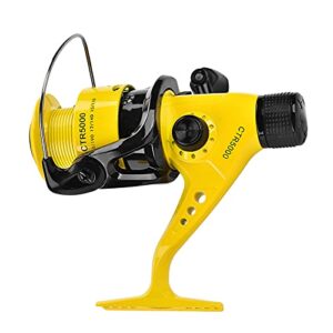 Hochleistungs-Baitcast Angelrolle in Gelb und Schwarz für Süß- und Salzwasserangeln mit ergonomischem Design und robustem Gehäuse