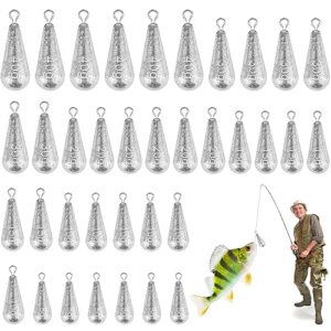 Hochwertiges Angelblei-Gewichtsset für das Angeln im Freien, 720g/36 Stück Tropfenform, Blei Angeln Set, Birnenblei Angeln, Angelblei Set, Grundblei Angeln für die verschiedensten Gewichte (5g/10g/15g/20g/30g/40g)