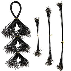 GIAK Stahlvorfächer, Edelstahl Vorfacher mit Karabinerhaken und Edelstahlwirbel für Raubfischangeln, 72 Pcs, verschiedene Längen und Funktionen