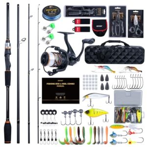 Goture Spinnrute Komplettset 2,4m 7-28g mit Kohlefaser Rute, Keramikringe und Angelrolle