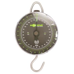 Fischwaage für den Angler, Korda Dial Scale 54kg 120lb, hochwertige Fischwaage für professionelle und leidenschaftliche Angler, stabile Konstruktion aus Edelstahl, genügend Kraft für größere Fische