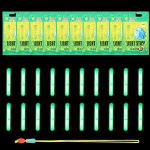 50 Stück Angeln Knicklichter, Angelruten Leuchtstäbe für Nachtfischen, Fishing Glow Sticks, Fluoreszierendes Licht, Float Angelzubehör für Karpfen und Raubfische, ideal für Anfänger und Outdoor-Enthusiasten