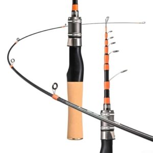 7 Stück Reise Angelrute Casting/Surf/Spinnrute, 65G 150 cm für Salzwasser Süßwasser Karpfen, Forelle, Barsch, Zander, Hecht - hochwertige, ultraleichte und flexible Angelrute