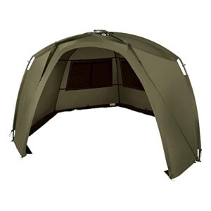 Trakker Tempest Brolly 100T, ein revolutionäres Anglerzelt mit modularem Konzept und ultrastarker Konstruktion.