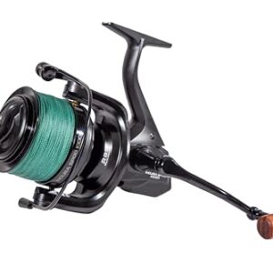Ultimate Indura Spod Rolle 10000, Angelrolle mit 10m Länge und 675g Gewicht, Getriebeübersetzung 4,1:1, geflochtene Schnur 0,28mm dick