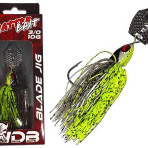 Wild Devil Baits Blade Jig Chatterbait Spinnköder für Angel-Berger zum Angeln mit UV Grün und Pfefferminze Farbe
