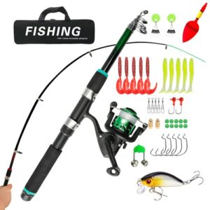 Kinderangelset mit Angelrolle, Köder Set und Tragetasche, perfekt für kleine Angler ab 3 Jahren