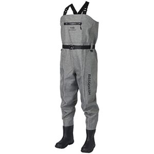 Bassdash 3D Anglerhose, hochwertige Wathose für Männer, Schwarz kariert, Nylon PVC, Ultra High Strength, ideal für professionellen Einsatz auf dem Wasser