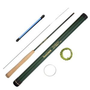 Tenkara-Ruten-Set mit Fliegen, Leinen und Schnurhalter für die Fliegenfischerei - Perfektes Starter-Set für Anfänger und erfahrene Angler