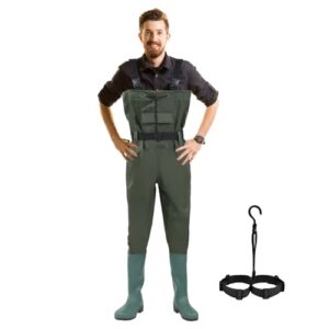 Herren Anglerhose mit Stiefel, Wasserdichte Hose für Männer, Neopren Hose für Angeln und Bauarbeiten, Größe 44
