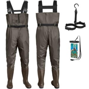 Wasserdichte Wathose für Herren und Damen, perfekt für Angel- oder Bootsabenteuer, PVC-Nylon-Material, Gummistiefel mit Rillenstruktur an der Sohle