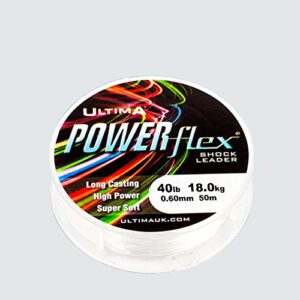 Ultima Powerflex Schlagschnur mit hoher Festigkeit und transparentem Design, ideal für Ausrüstungen bei Sport und Freizeitaktivitäten.