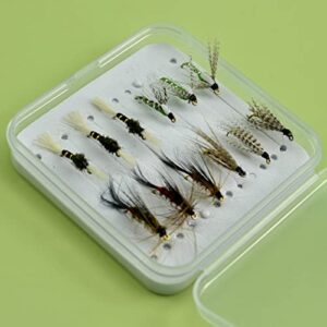 Fly Fishing Kit von YAZHIDA - vollständige Ausrüstung für den Fliegenfischereiausflug mit Trockenfliegen-Nymphen und leicht zu transportierender Fliegenbox.