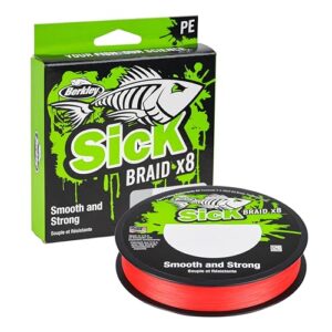 Berkley Sick Braid 8-fach geflochtene Angelschnur, super glattes Multifaden PE Raubfischgeflecht für Süßwasser- oder Salzwasser-Meeresangeln