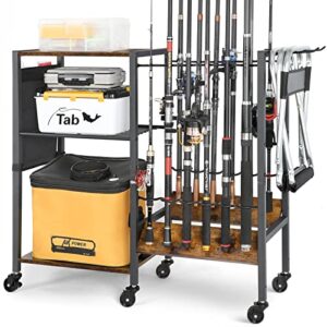 Hochwertiger Rutenhalter für 12 Angelruten, ideal für Garage, Hauseingang oder Ecke, schützt vor Korrosion und Kratzern, perfekt als Geschenk für Männer