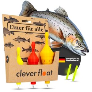 Clever Float Angelposen Set ohne Blei - 3 Posen mit AirControl-System für Forelle, Hecht und Karpfen