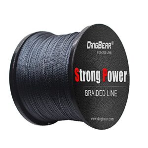Dingbear 109Yd/100m 105LB/0.50mm graue geflochtene Angelschnur für starken Fischfang mit hoher Festigkeit und Glätte