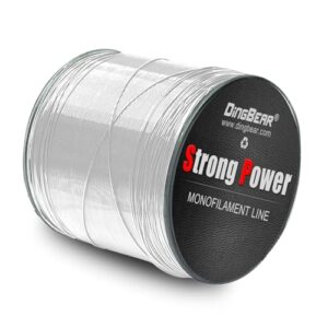 Dingbear Weiß Nylon-Angelschnur, 1000m lang, 1.5# stark, Monofile Nylon-Angelschnur mit starker Spannung, ideal für Süß- und Salzwasserfischen