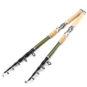 KURTIK Teleskop Angelrute, Carbon Holzgriff, Spinnrute Extra Heavy Karpfenangeln Pole Sea Tackle 3.6 Meter lang, hochwertige Materialien, perfekt für das Angeln in Bächen, Seen, Flüssen, Stauseen und Teichen.